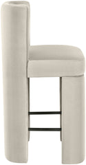 Zuno - Velvet Performance Fabric Upholstered Counter Stool (Set of 2)