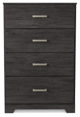 Belachime - Four Drawer Chest - Charcoal