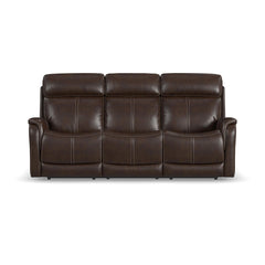 View - Power Reclining Sofa With Console, Power Headrest & Lumbar