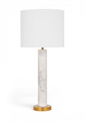 Opaline - Linen Textured Fabric And Brass Table Lamp