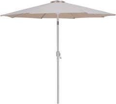 Fiji - Aluminum Patio Umbrella With Round Teak And White Base