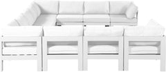 Nizuc - Outdoor Patio 11 Piece Modular Sectional With White Frame