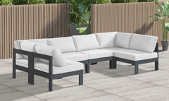 Nizuc - Outdoor Patio 6 Piece Modular Sectional With Gray Frame