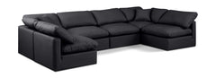 Indulge - Faux Leather 6 Piece Modular U-Shaped Sectional