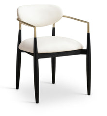 Riccio - Faux Leather Dining Arm Chair (Set of 2) - Black And Gold Frame