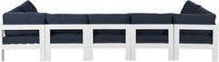 Nizuc - Outdoor Patio 7 Piece Modular Sectional With White Frame
