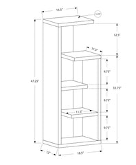 Bookshelf, Bookcase, Etagere, 4 Tier, For Office, Contemporary & Modern - Taupe