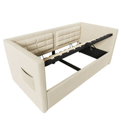Upholstered Hydraulic Storage Daybed With USB & Type C Charging