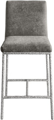 Reeves - Chenille Fabric Upholstered Counter Stool (Set of 2) - Silver Base