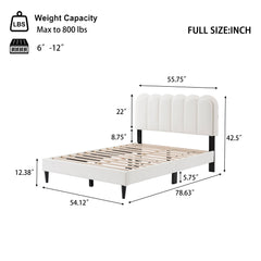 Lambswool Petal Headboard Bed Frame