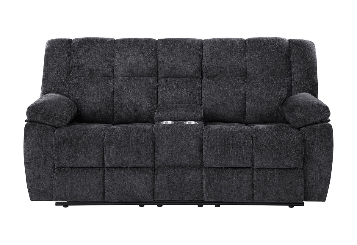 U6000 - Console Reclining Loveseat - Black