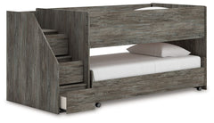 Frandern - Gray - Twin Over Twin Loft Bed