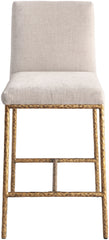 Reeves - Chenille Fabric Upholstered Counter Stool (Set of 2) - Gold Base