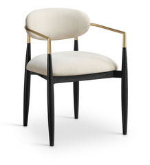 Riccio - Fabric Dining Arm Chair (Set of 2) - Black And Gold Frame