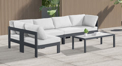 Nizuc - Outdoor Patio 5 Piece Modular Sectional With Gray Frame