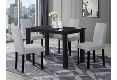 D8032 / D9026 - 2 Piece Dining Room Set (Dining Table And Dining Chair) - Black / Silver