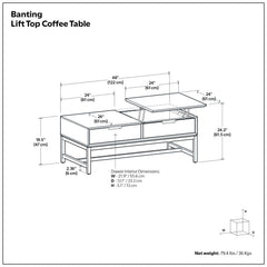Banting - Lift Top Coffee Table - Walnut Brown