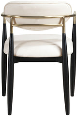 Riccio - Faux Leather Dining Arm Chair (Set of 2) - Black And Gold Frame