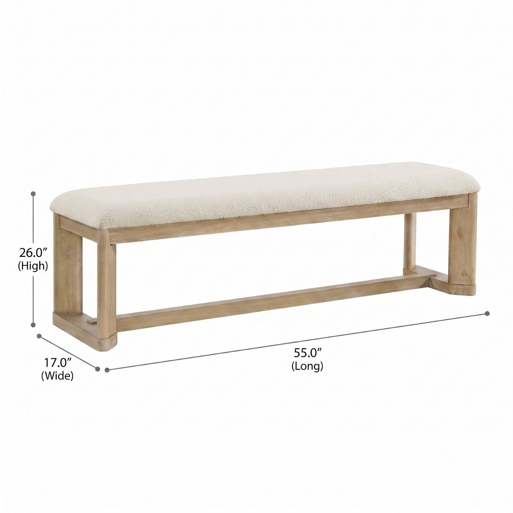 Backless Upholstered Dining Bench