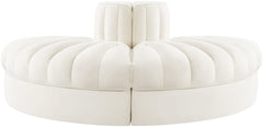 Rummi - Velvet Performance Fabric Upholstered 2 Piece  Rounded Modular Loveseat