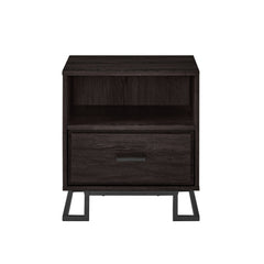 Contemporary 1 Drawer Nightstand - Charcoal