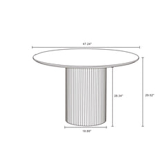 Hathaway - Round Dining Table With Ribbed Base