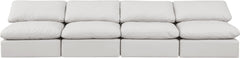Indulge - Faux Leather 4 Seat Modular Armless Sofa