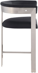 Romeo - Faux Leather Counter Stool With Silver Base (Set of 2)