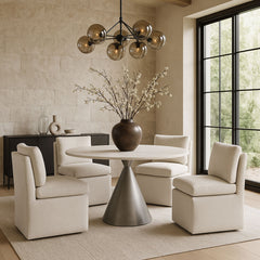 Nelori - Linen Textured Performance Fabric Upholstered Dining Chair (Set of 2)