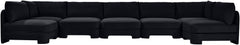 Hammond - Velvet Performance Fabric Upholstered 7 Piece U-Shaped Armless Sectional