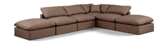 Indulge - Faux Leather 6 Piece Modular Armless Sectional