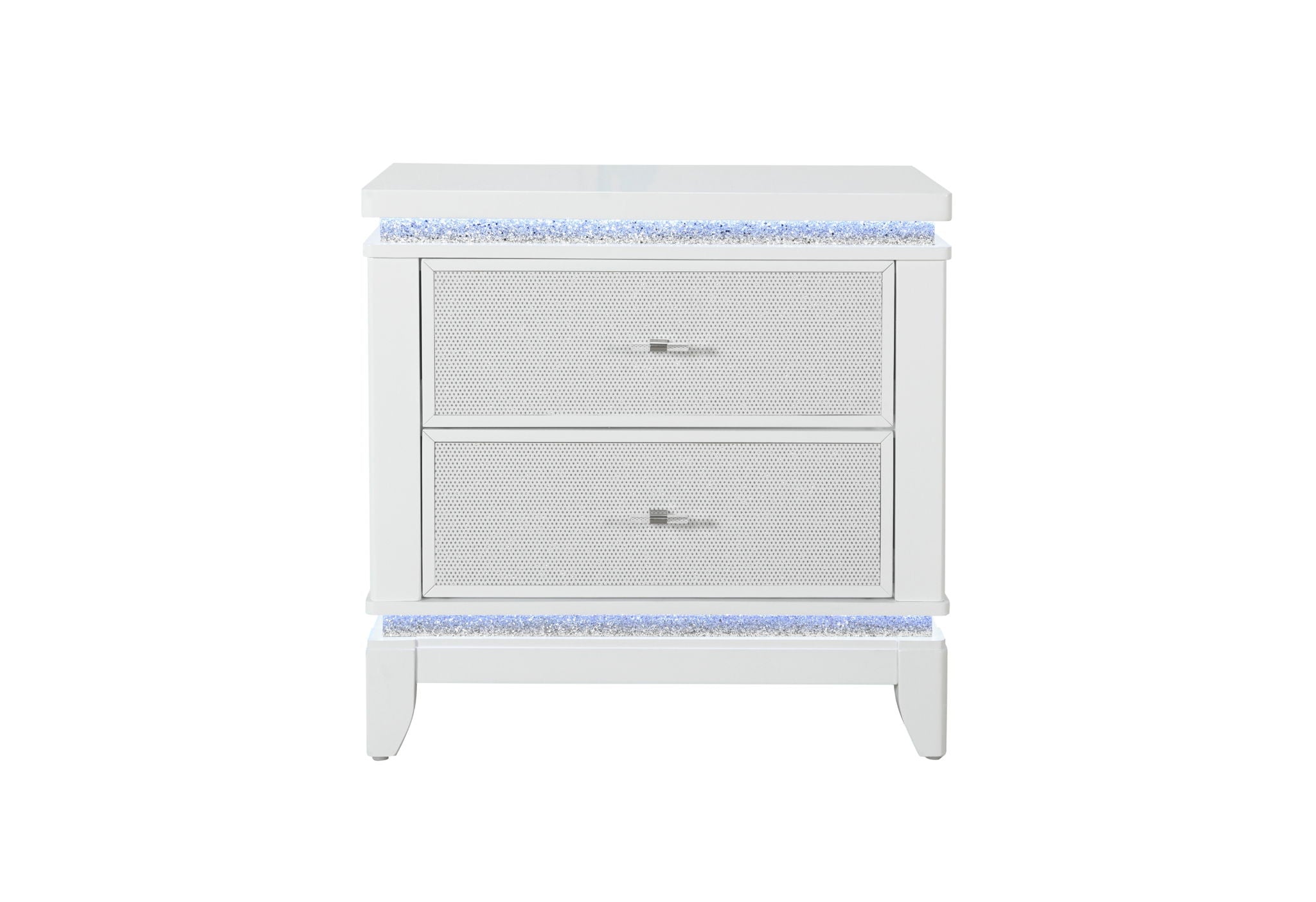 Alina - Nightstand With Cooler, LED, Speaker And USB - White