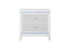 Alina - Nightstand With Cooler, LED, Speaker And USB - White