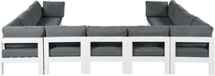 Nizuc - Outdoor Patio 11 Piece Modular Sectional With White Frame