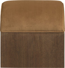 Sable - Velvet Performance Fabric Upholstered Bench - Saddle