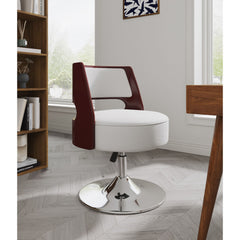 Salon - Swivel Lounge Chair 2 Tone Design With Adjustable Height And Full Swivel For Living Room - White