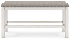 Robbinsdale - Dbl Counter Height Upholstered Dining Bench - Antique White