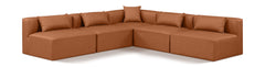 Cube - 5 Piece Modular Corner Armless Sectional - Cognac